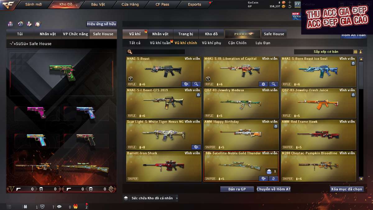 shop acc cf uy tin gia re